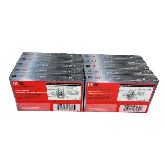 Sony High Fedility Normal Bias Audio Cassettes Blank Media Set of 10 NIP 60 Min - Picture 3 of 7